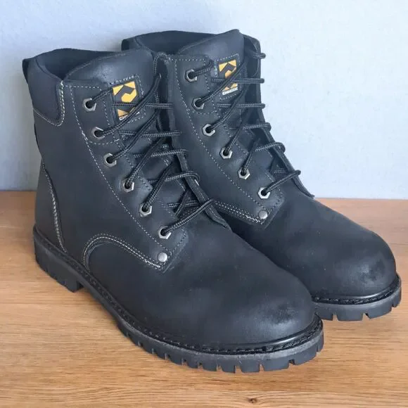 Chinook Work Boots Men's Size 11 Oil Rigger Steel Toe Leather Upper Black