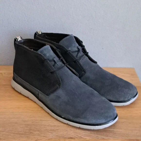 Ugg Freamon Chukka Light Boots Grey Suede Men's 13 EU 46 Waterproof Shoes Black