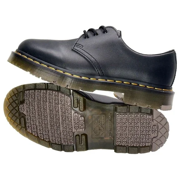Dr. Marten's SoftWair 1461 Smooth Leather Safety Shoe Size 8 Black Slip Res.