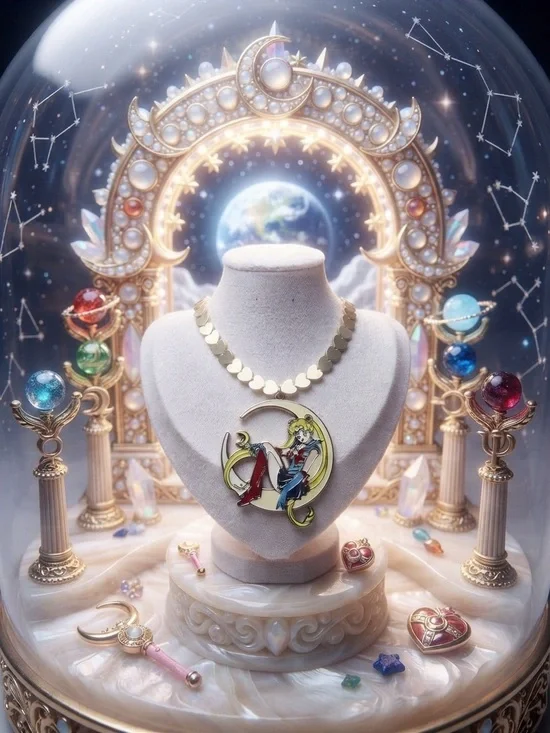 One of a kind heart Gold-Tone Sailor Moon Pendant Necklace - Anime-Inspired
