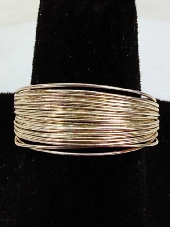 Vintage Multi-Wire Stack Silvertone sz 6 1/2 Women's Ring