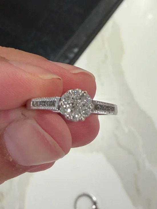 Elegant White Gold Halo Diamond Ring
