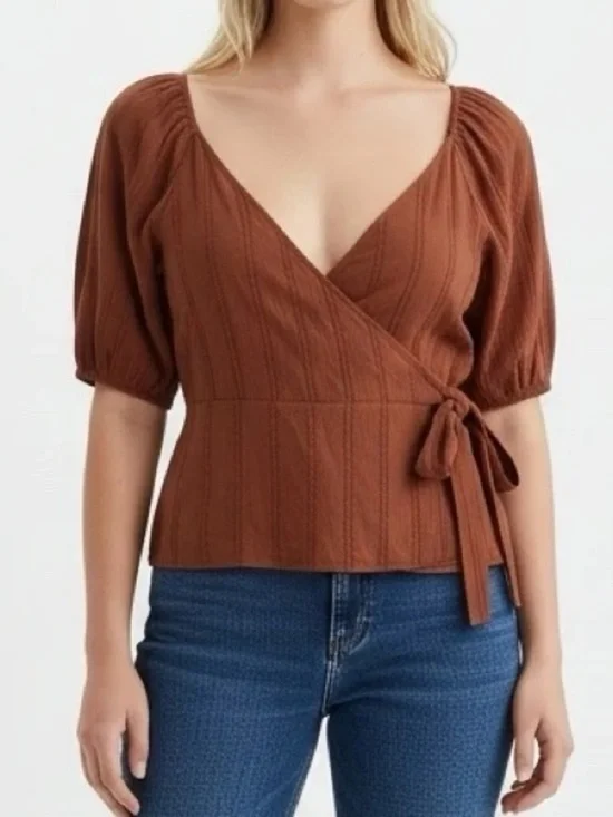 Old Navy NWT Burnt Orange Wrap Top