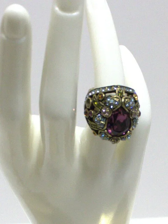 Heidi Daus. Multicolored Stones in a Beautiful Cocktail Ring. Size 7
