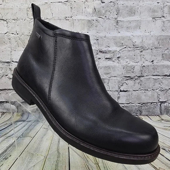 ECCO Holton Gore-Tex Chelsea Boots Mens 43 / 9 Black Leather Waterproof Side Zip