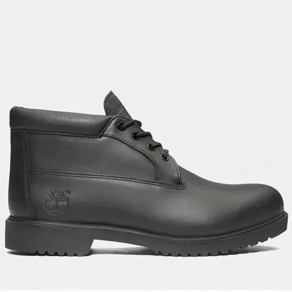 Timberland 1973 Newman Black Leather Chukka Boots Lace Up Ankle Work Mens 8.5