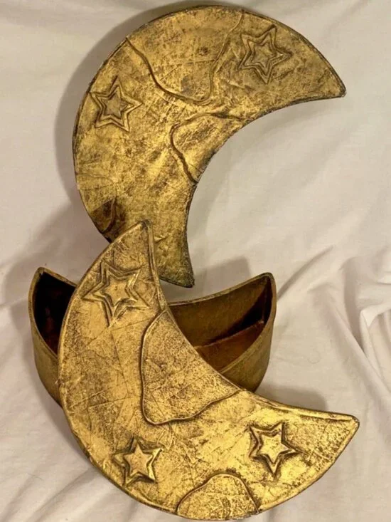 Gold Painted Crescent Moon & Stars Decorative Nesting Boxes Pier 1 Paper Mache