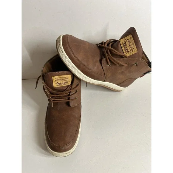 Levi's Mens Atwater Waxed Synthetic Leather Casual Lace-up‎ Hightop Boot Size 13