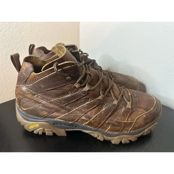 SIZE 13 -‎ MERRELL MOAB 2 DECON SLAM LUNA MID AMBER ALE LEATHER BOOT MEN'S