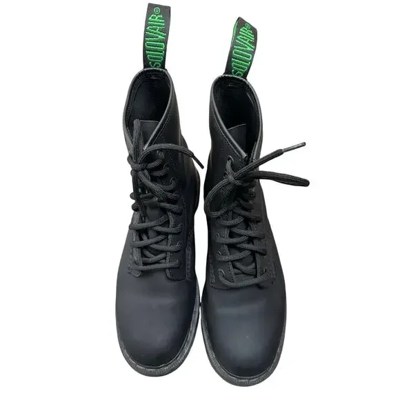 Solovair Black Greasy 8 Eye Derby Boots Men's Size 7