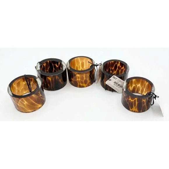 Pier 1 Imports Glass Tortoiseshell Napkin Rings, 2