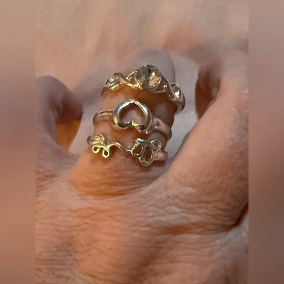 Silver-Tone Love Ring Set