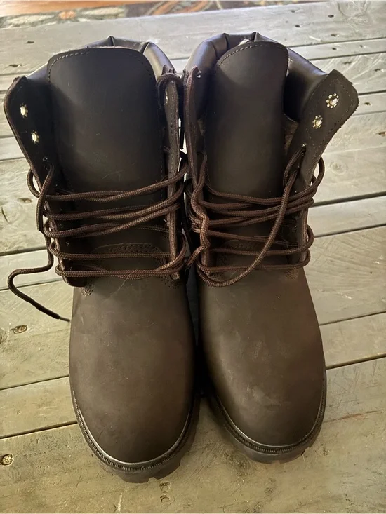 NWOB Timberland Men's Dark Brown Lace-Up Work Boots Lug Size 8
