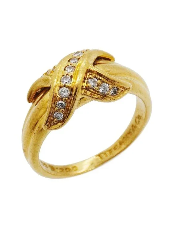 Tiffany & Co Ring Signature 18k Yellow Gold Diamond