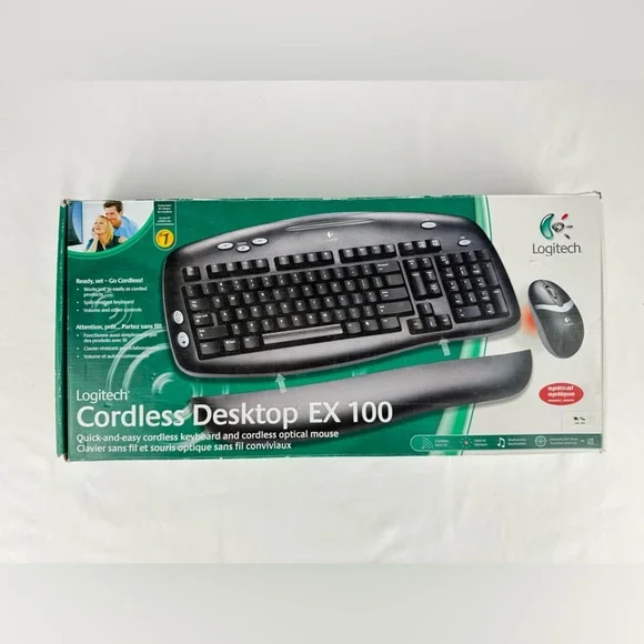 NWT Logitech Desktop EX 100 with Mouse and Arm Rest