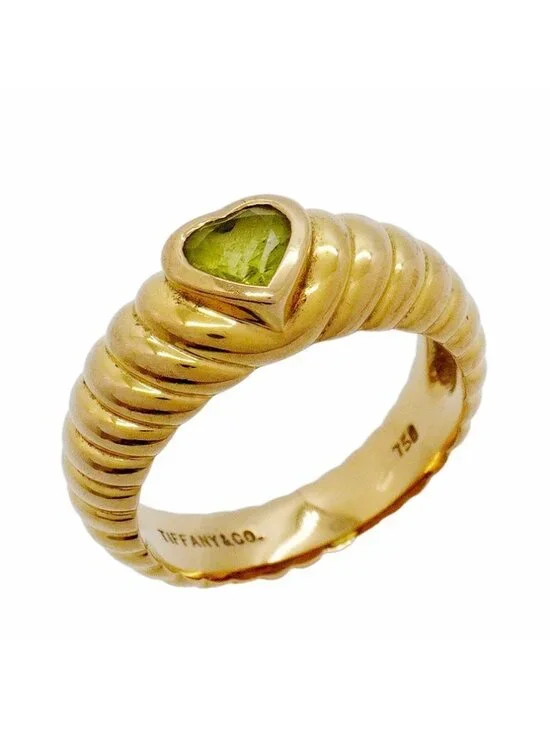Tiffany & Co Ring Friendship 18k Yellow Gold Peridot Green