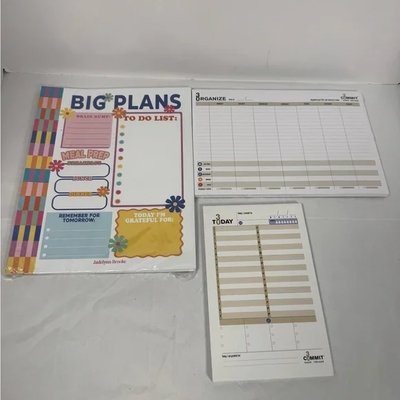 Jadelynn Brooke & Commit Set of 3 Organizational Notepads