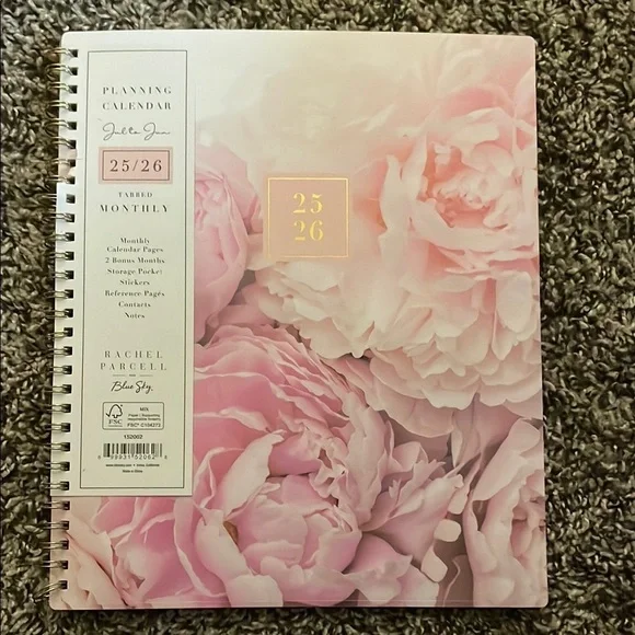 Blue Sky Pink Floral Planner