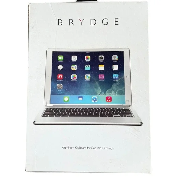 Brydge 12.9 Bluetooth Keyboard Aluminum for iPad Pro 12.9 1st 2nd Gen Silver