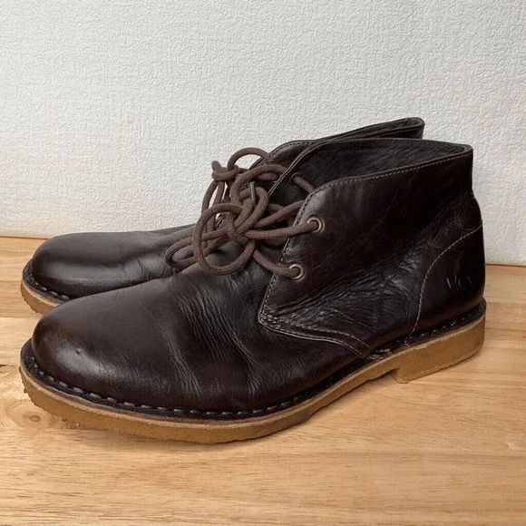 UGG Leighton 3275 2 Eye Chocolate Brown Lace Up Chukka Boots Men 7 China Leather