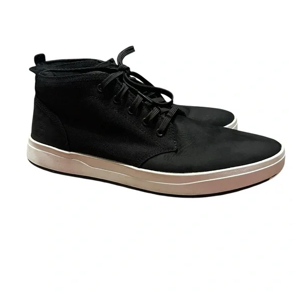 Timberland Men's Davis Square Fabric And Leather Chukka Boots Black/White