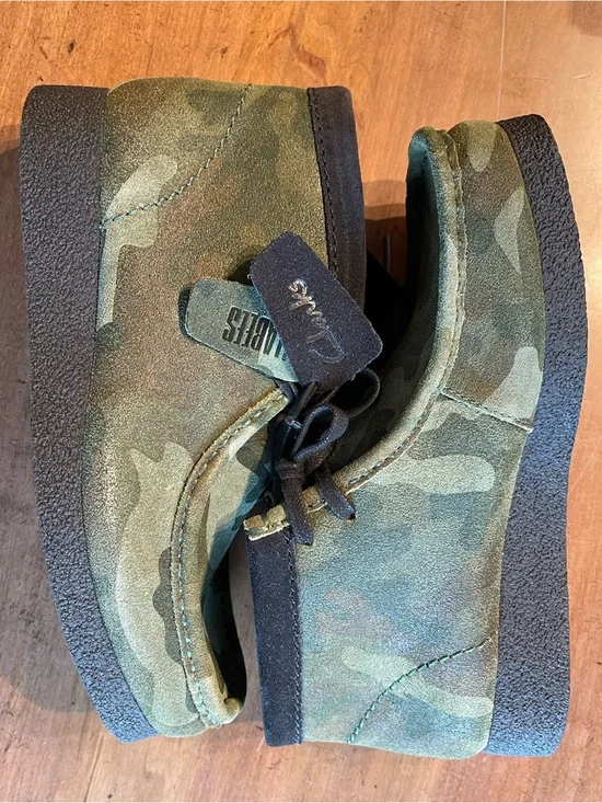 Clarks Wallabee Camo Suede Moccasin Shoes