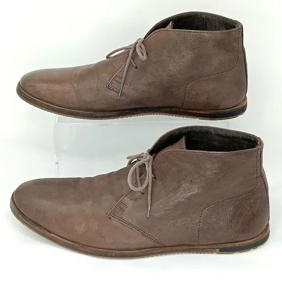 BEN SHERMAN Men’s Brown Leather Chukka Boots Size 13 Classic Casual