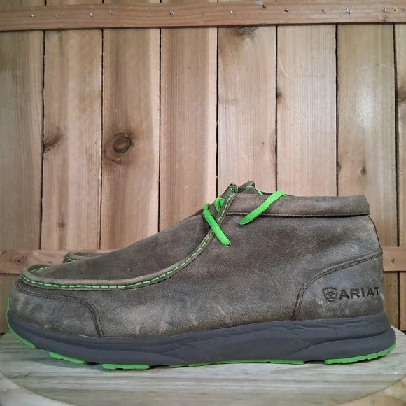 Ariat‎ Spitfire Chukka Shoes Mens 12 46 Brown Leather Moccasin Casual Comfort