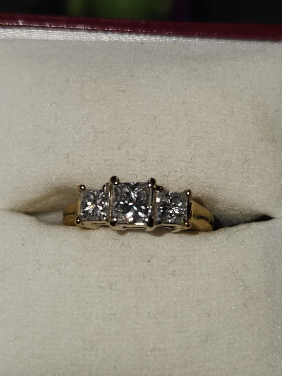 Three-Stone Diamond Anniversary Ring in Yellow Gold