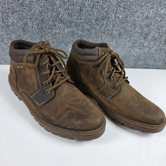 Rockport Storm Front Brown Leather Waterproof Chukka Boots Mens 11.5 CI6148