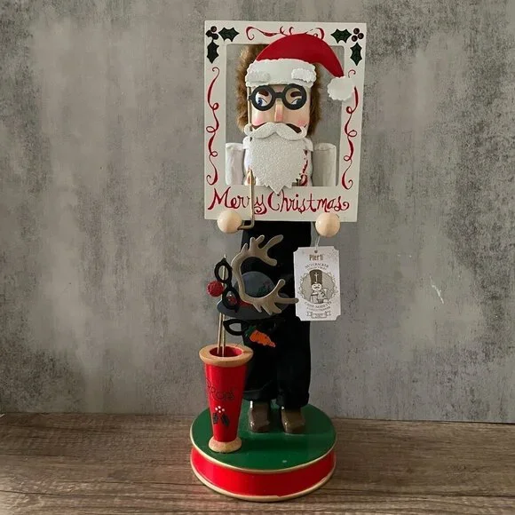 NWT Pier 1 Collectible Hand-Carved Christmas Man Photo Props Nutcracker 2017