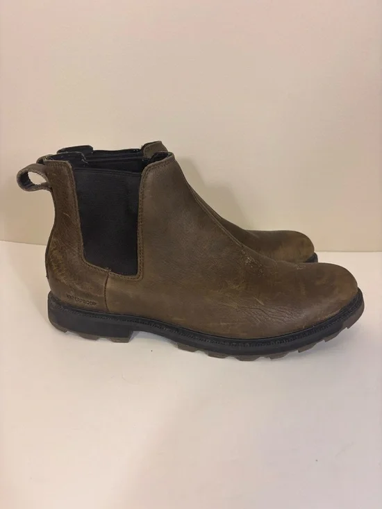 Sorel‎ Men's Brown Leather Chukka Boots with Black Elastic Panels 11.5