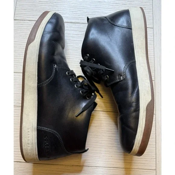 Cole Haan Vartan 2.0 Grand OS Men's Leather‎ Chukka Ankle Boots Shoes Black 10 M