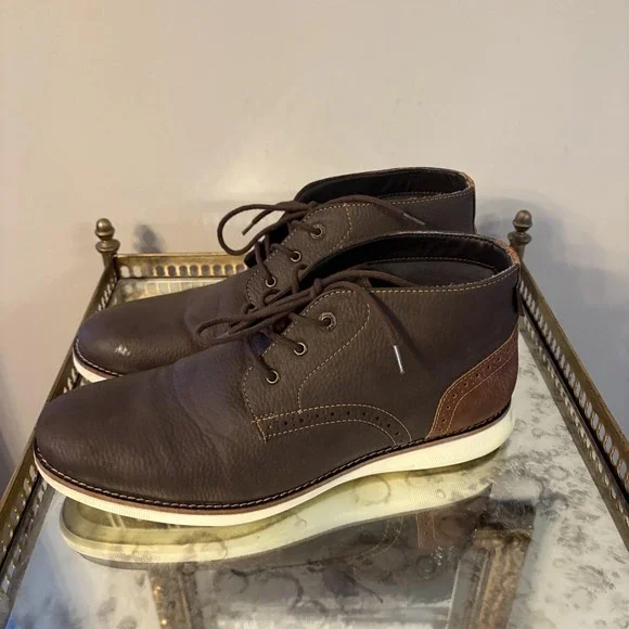Bass Shoes Mens Size 11 Brown‎ Chukka Boots Synthetic Upper Casual Lace Up