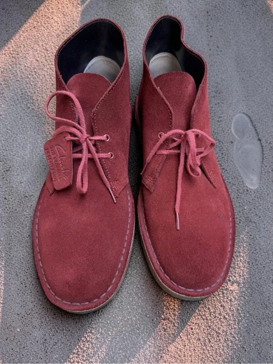 Clarks Originals Desert Boot Burgundy Oxblood Suede Men’s US 9.5 UK 8.5 EU 42.5