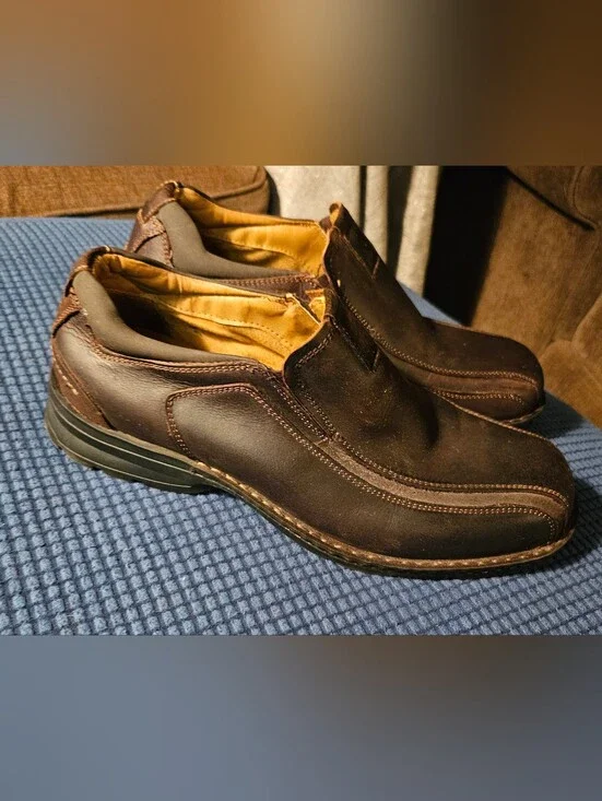 DOCKERS AGENT MENS SIZE 11 LEATHER SLIPON LOAFERS SHOES Brown