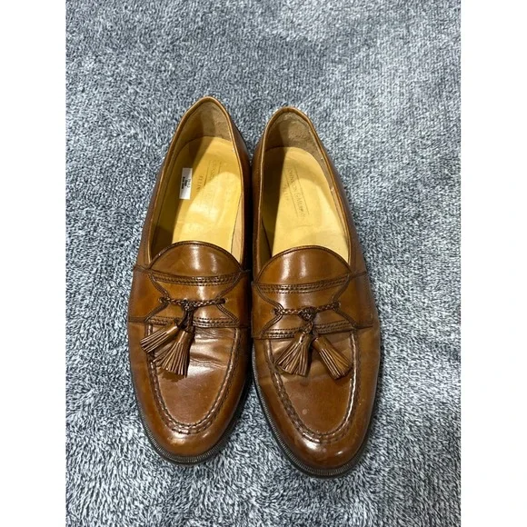 Johnston & Murphy Cellini MensTan Leather Tassel Loafers Made in Italy Size 11.5