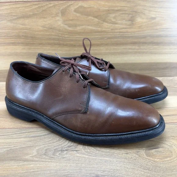 Allen Edmonds Mens Size 10.5 C Globetrotter Brown Leather Dress Oxfords