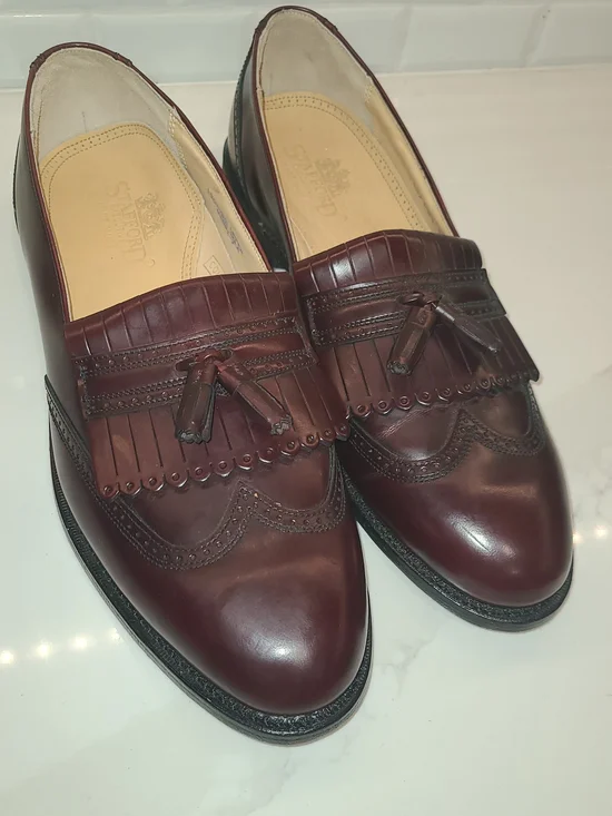 Stafford Executive Comfort Plus Leather Tassel Kilt Fringe Loafers Size 11.5B