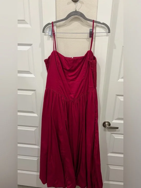 Abercrombie & Fitch Deep Magenta Spaghetti-Strap Maxi Dress