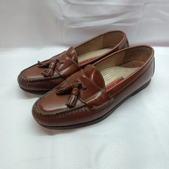 Cole Haan City Mens Brown Leather Tassel Loafers Shoes Size 9D Flex Causal