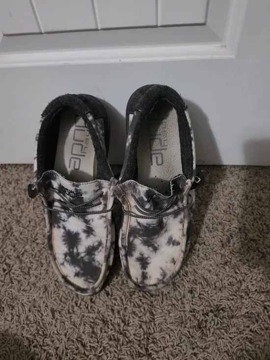 Hey Dude Mens Tie-Dye Slip-Ons in Black and White
