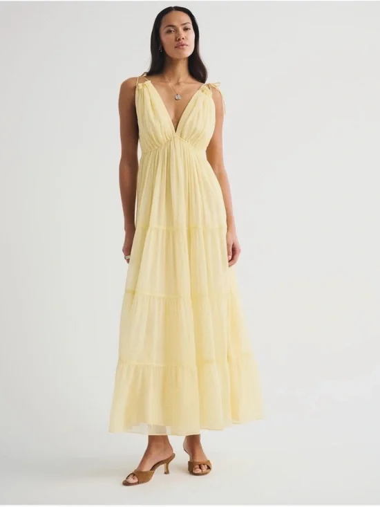 NWT Abercrombie & Fitch Convertible Maxi Dress - Yellow