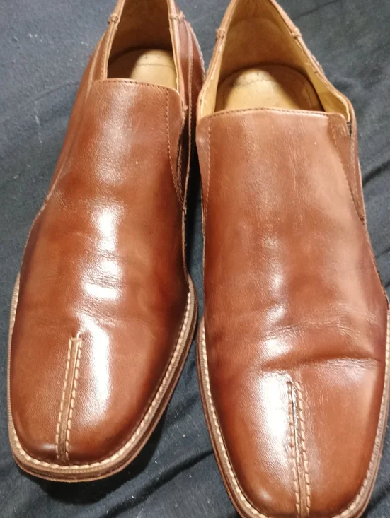 Men's Brown Leather Slip-On Dress Shoes (247) 10.5 M