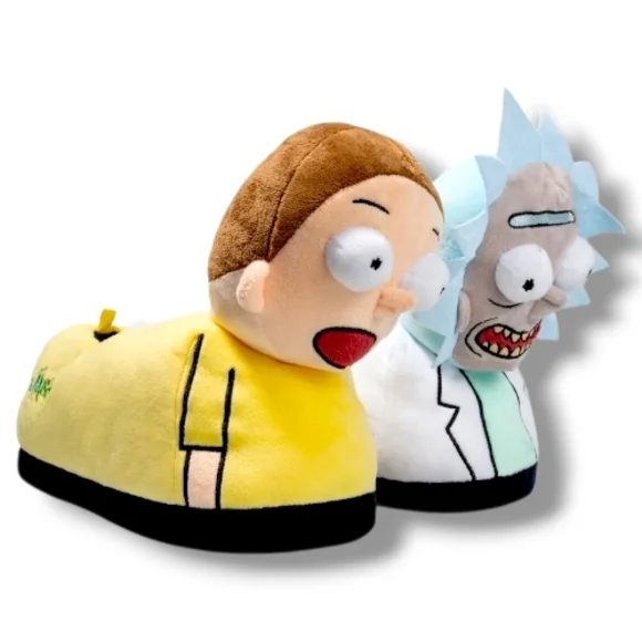 NEW Rick And Morty Slippers Adult Swim 3D Plush 11 12 NWT “Wubba Lubba Dub Dub!”