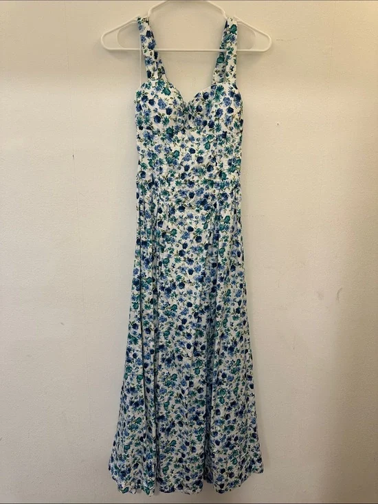Abercrombie Floral Blue & Green Maxi Dress - Sundress