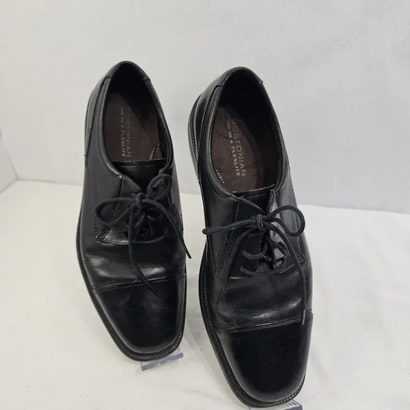 Bostonian Wenham Mens Size 10M Lace-Up Cap-Toe Black Leather Oxford Dress Shoes