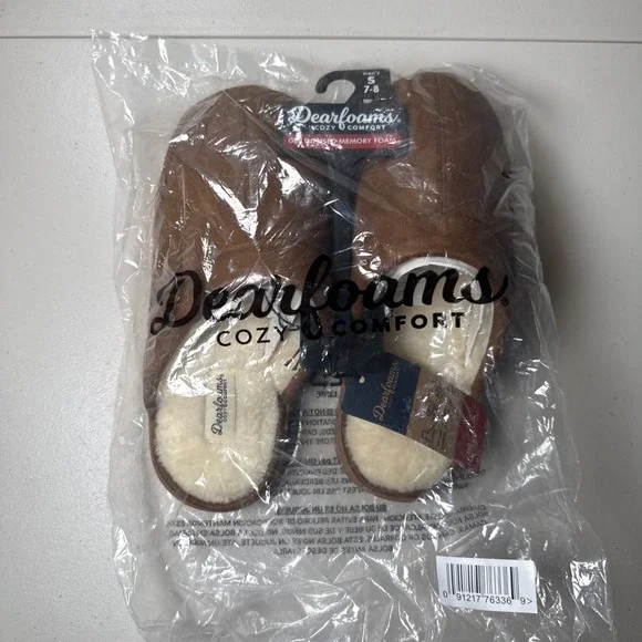 Dearfoams Brown Men's Slippers 7-8 New in Bag