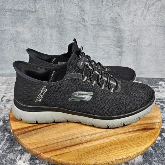 Skechers Summits Hands Free Slip Ins Men’s Size 8.5 Wide Black Sneakers 232457W