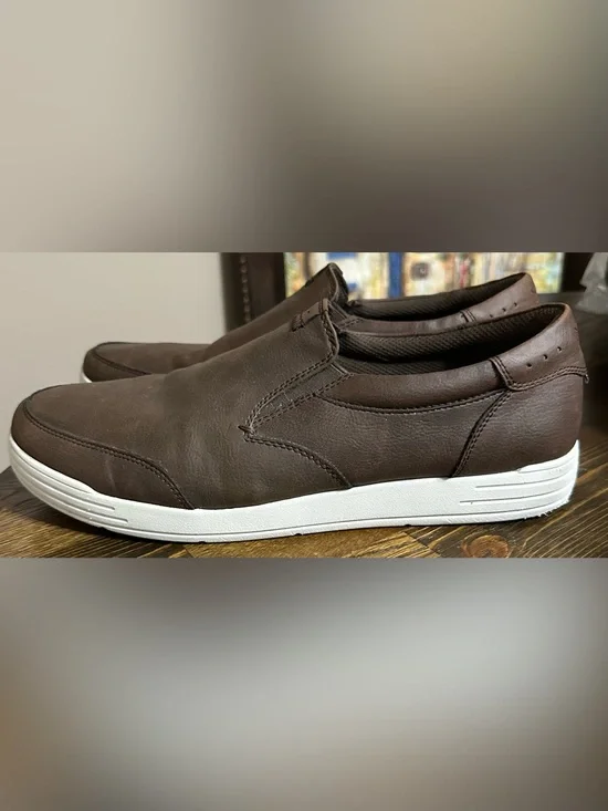 Nunn Bush Brown  Slip-On Sneakers with White Sole
